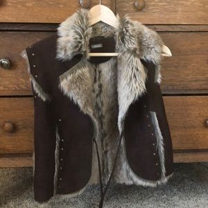 Faux fur brown vest